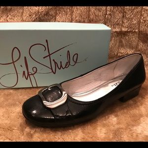 Size 11 - Black flats with buckle detail